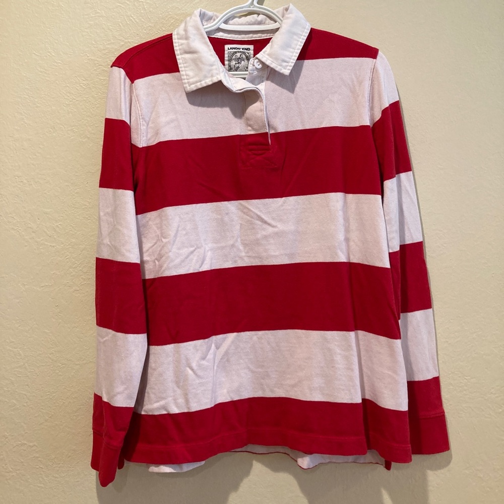striped red and white shirt